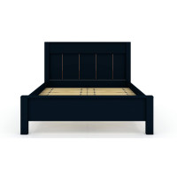 Manhattan Comfort 106GMC4 Gramercy Queen-size Modern Bedframe with Headboard in Tatiana Midnight Blue